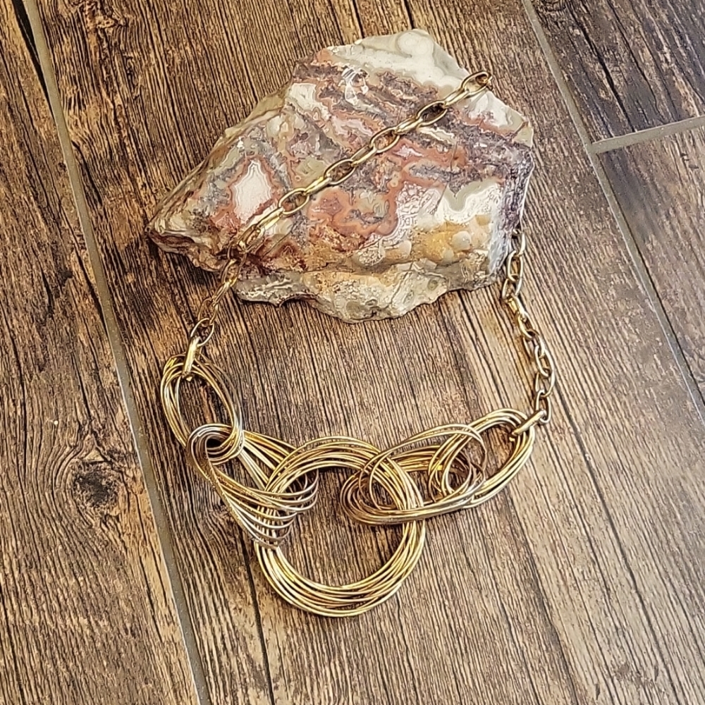 3/$12 Large Gold Statment Necklace